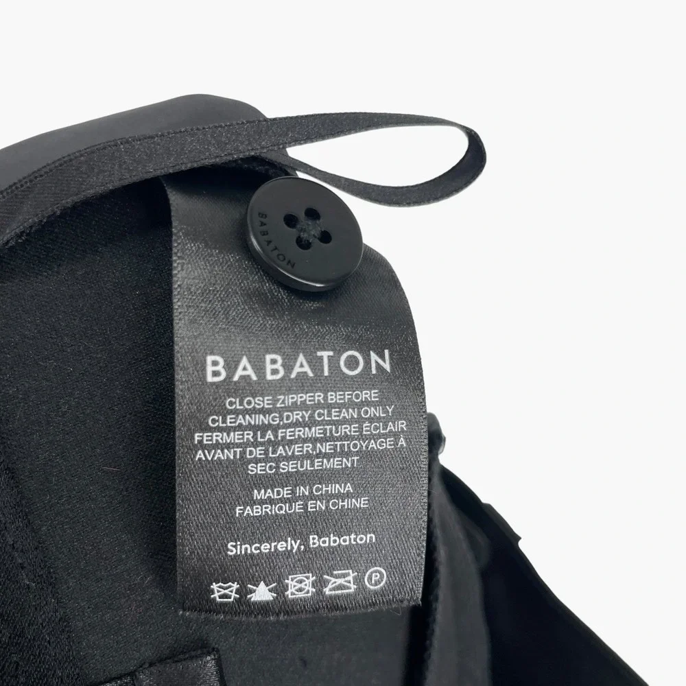 Aritzia Babaton Black Vegan Leather‎ Command Cropped Pant Straight Pants Size 2